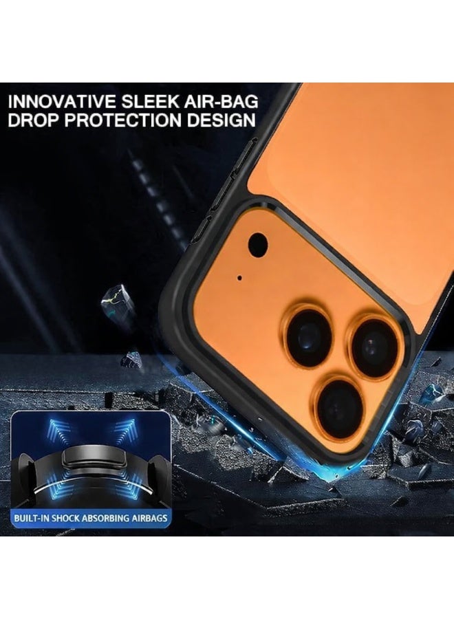 جراب شفاف من سلسلة Magic Mask متوافقة مع حافظة صلبة مضادة للصدمات + غطاء خلفي صلب واقٍ من السيليكون الشفاف مع إطار أسود من السيليكون لهاتف أيفون 17 برو ماكس - Image 3